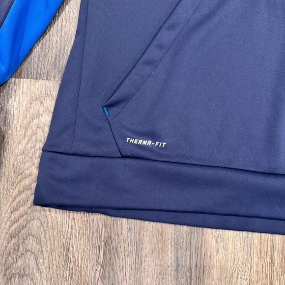 Nike Men's Therma-Fit Center Swoosh Hoodie Large Blue Fleece Active Performance - Picture 7 of 8